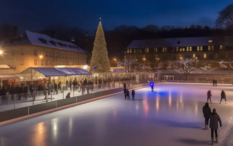 Zurich ice skating at Christmas